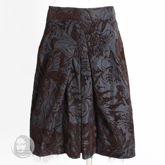 Pink Tartan Skirt Floral Velvet Burnout Flare Taffeta Tulle Hem Party Sz 12 - Picture 1 of 6